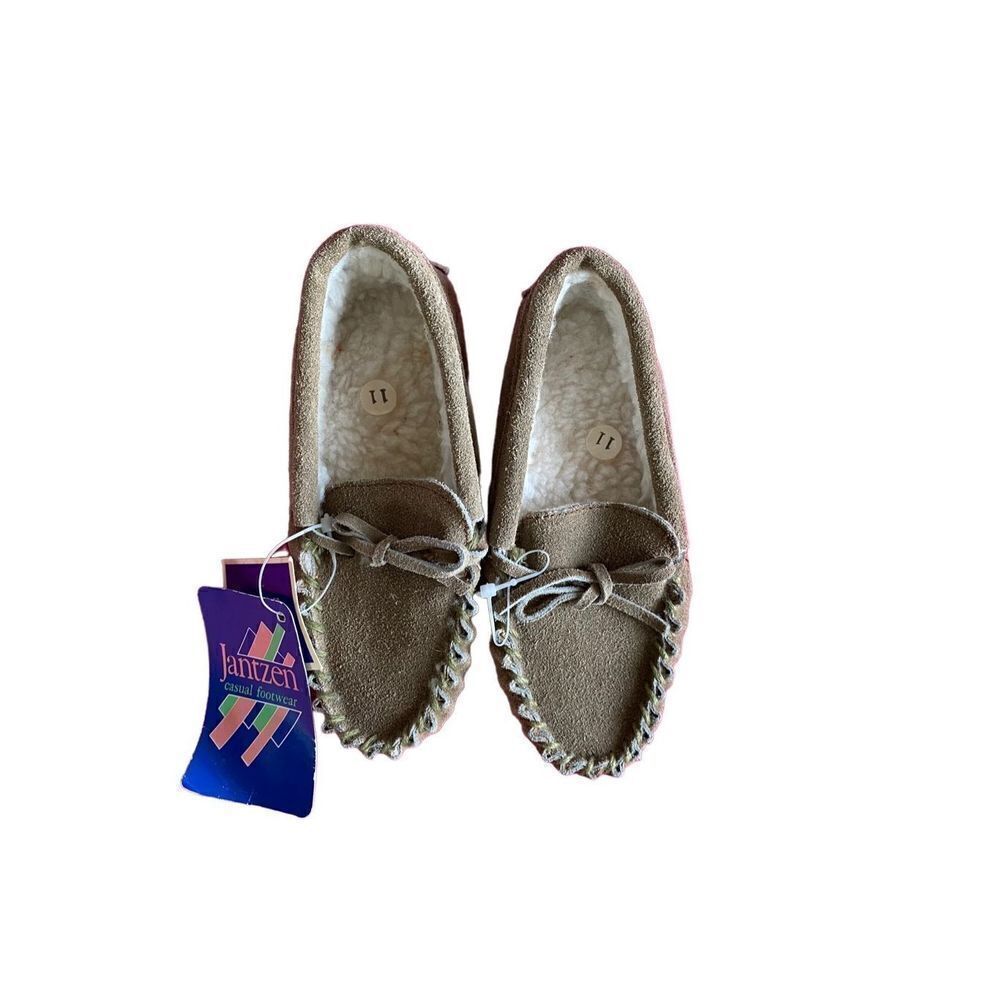 NWT vintage Jantzen children’s tan suede, leather size11 moccasins